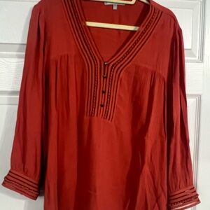 Stitch Fix Daniel Rainn Women's rust V-Neck Blouse